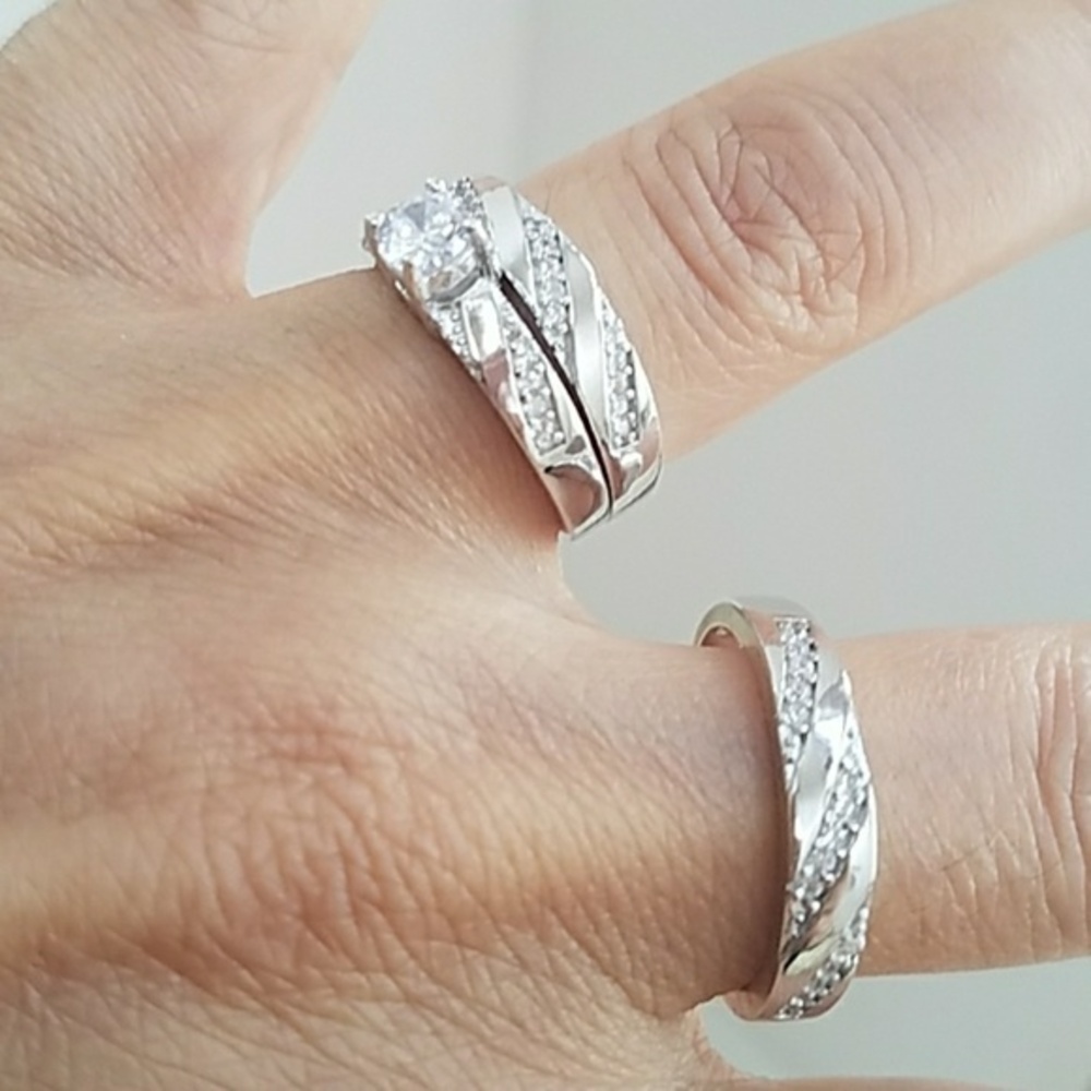 14k Gold plated Bride & Groom 3pc set